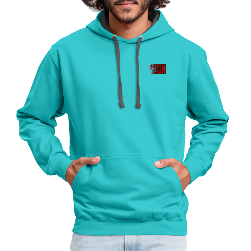 Contrast Hoodie lion - scuba blue/asphalt