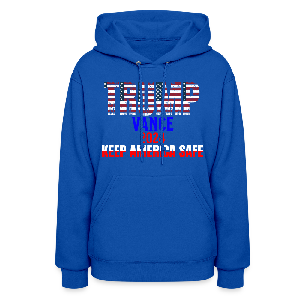 Women's Hoodie Trump Vance Hoodies Keep America safe - royal blue