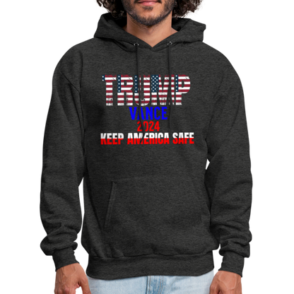 Men's Hoodie Trump Vance Hoodie Keep America Safe - charcoal grey