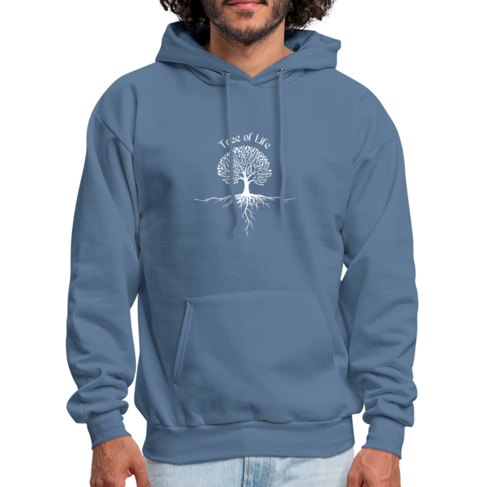 Men's Hoodie tree of life - denim blue