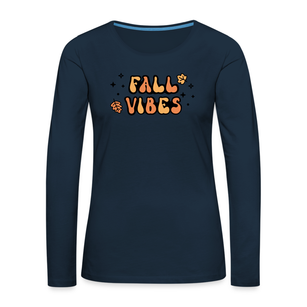 Women's Premium Long Sleeve T-Shirt fall vibes - deep navy