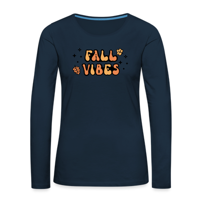 Women's Premium Long Sleeve T-Shirt fall vibes - deep navy