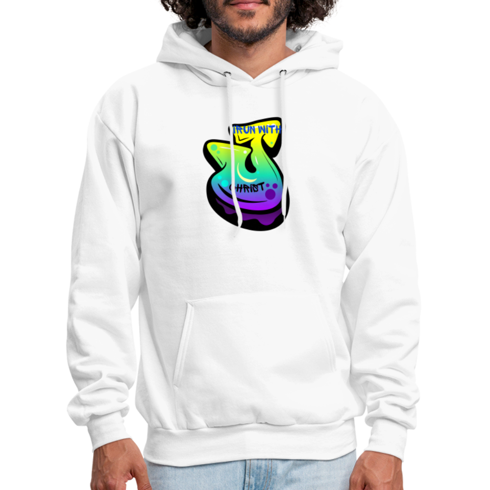 Men's Hoodie I run with Christ - white