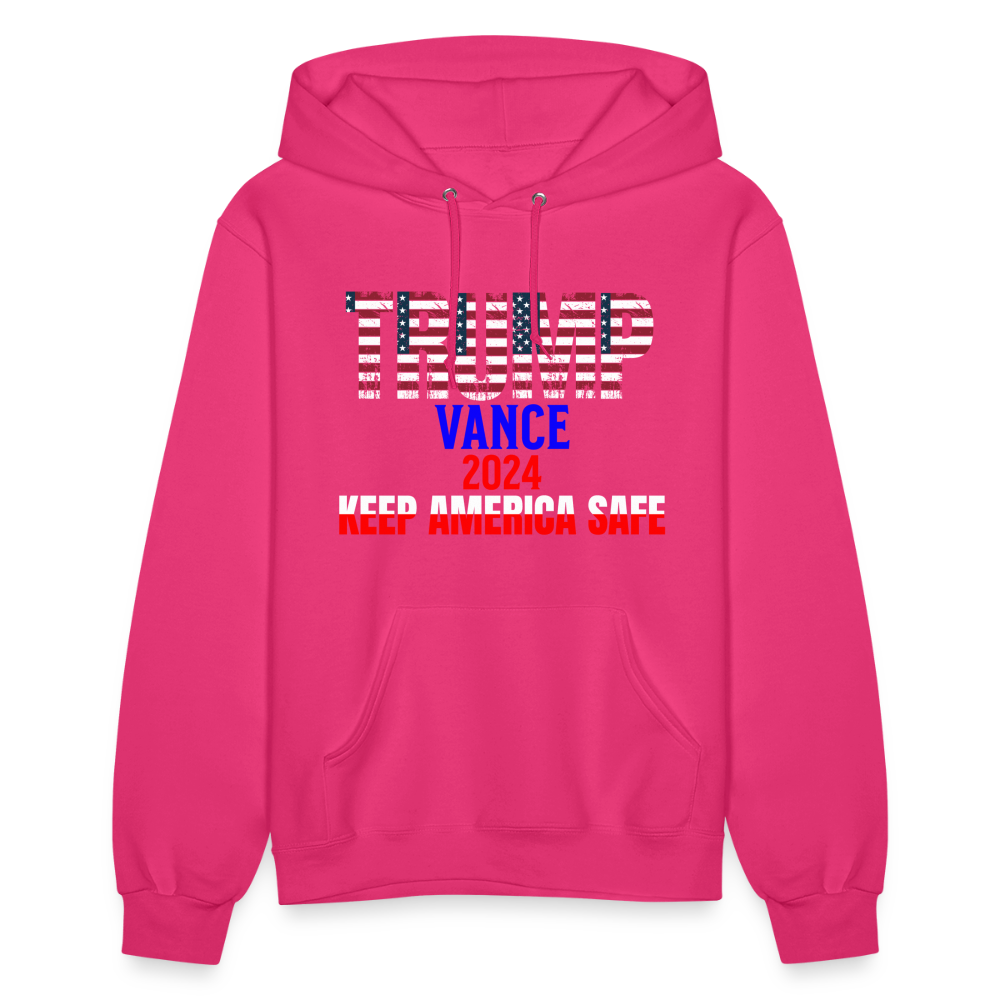 Women's Hoodie Trump Vance Hoodies Keep America safe - fuchsia