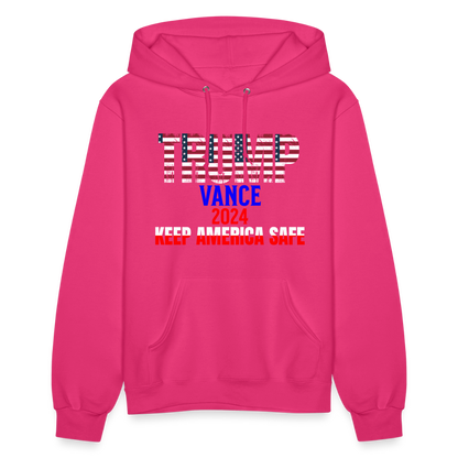 Women's Hoodie Trump Vance Hoodies Keep America safe - fuchsia