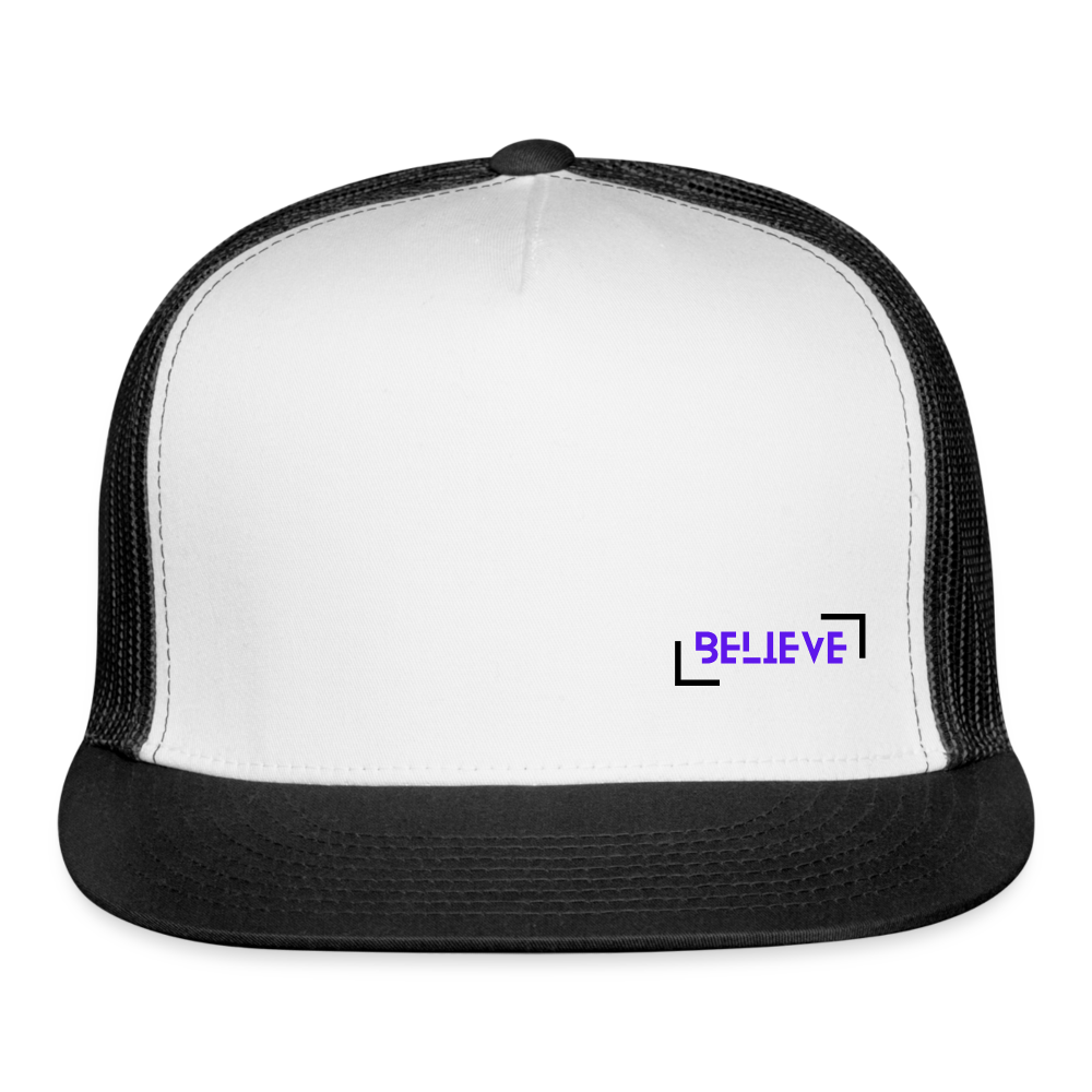 Trucker Cap casual, street, fishing, hunting hat - white/black