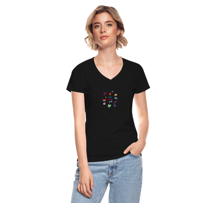 Women's V-Neck T-Shirt love others - black