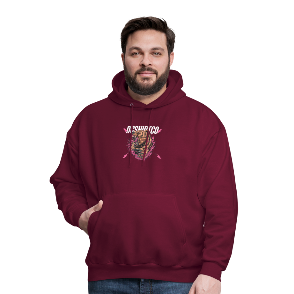 Men's Hoodie dc shirt co bear - burgundy