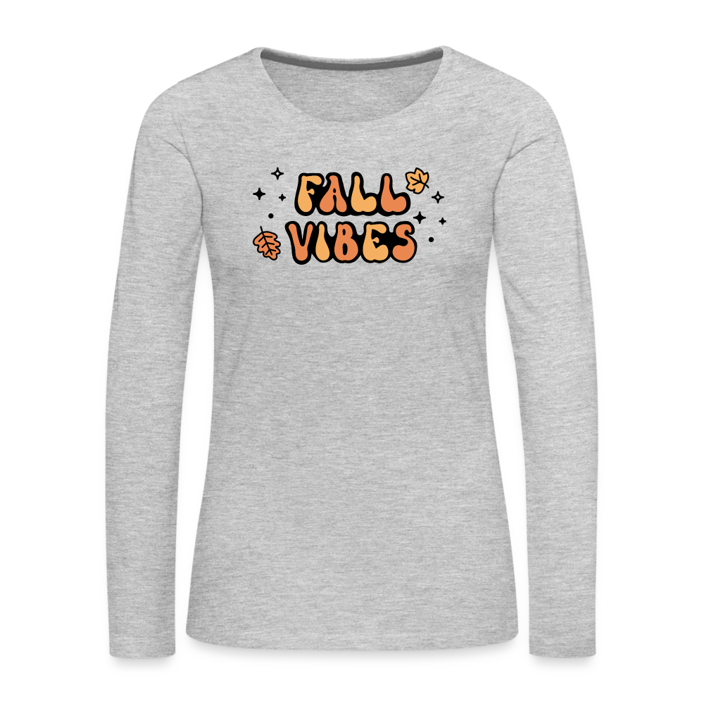 Women's Premium Long Sleeve T-Shirt fall vibes - heather gray