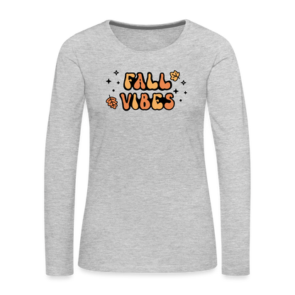 Women's Premium Long Sleeve T-Shirt fall vibes - heather gray