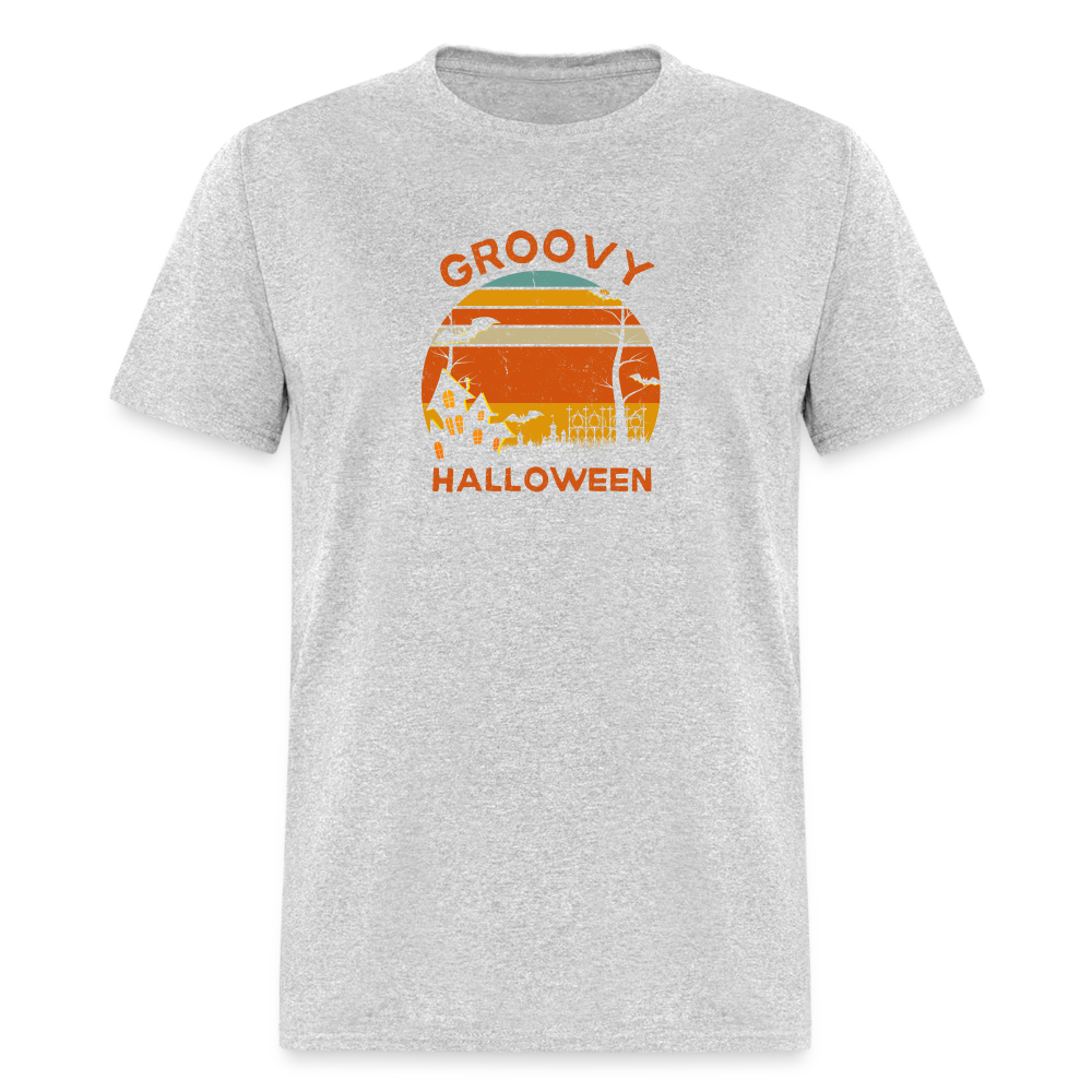 Unisex Classic T-Shirt retro groovy halloween shirt - heather gray