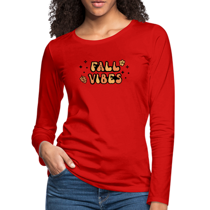 Women's Premium Long Sleeve T-Shirt fall vibes - red