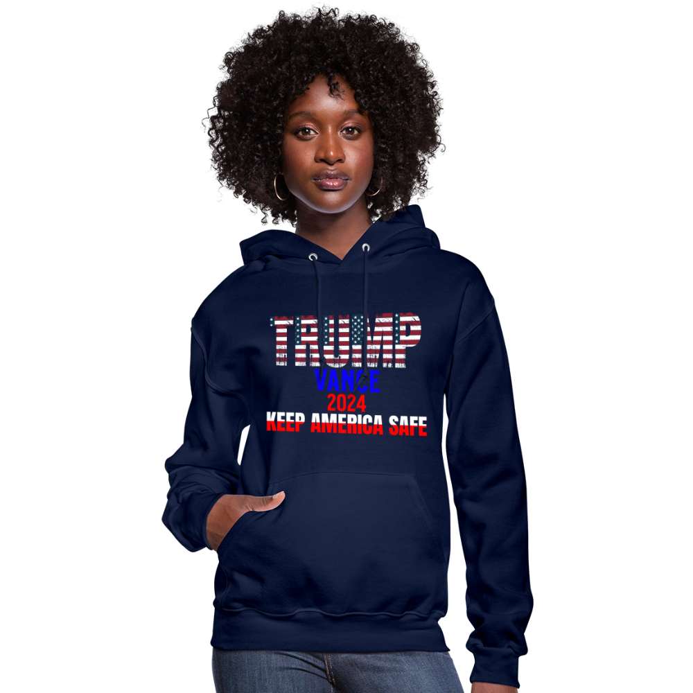 Women's Hoodie Trump Vance Hoodies Keep America safe - navy