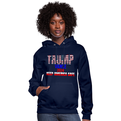 Women's Hoodie Trump Vance Hoodies Keep America safe - navy