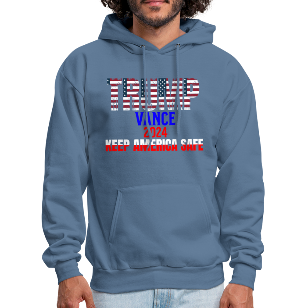 Men's Hoodie Trump Vance Hoodie Keep America Safe - denim blue