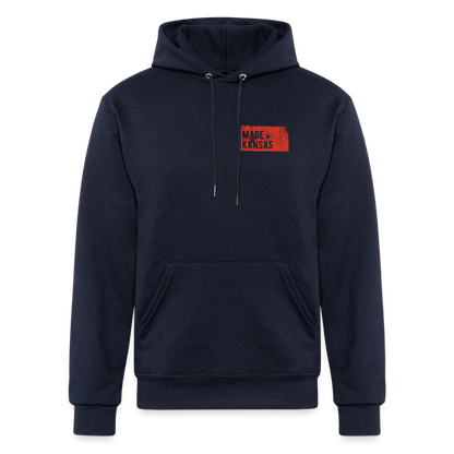 Champion Unisex Powerblend Hoodie made in Kansas - navy