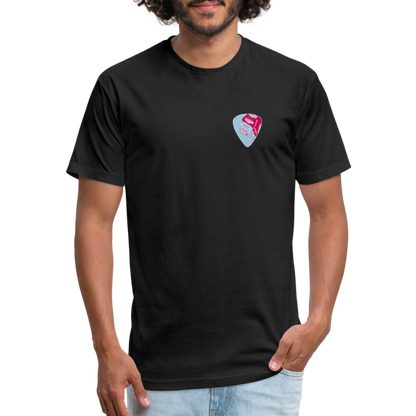 Fitted Cotton/Poly T-Shirt by Next Level guitar pick music shirt - black