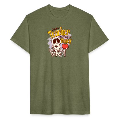 Fitted Cotton/Poly T-Shirt by Next Level funny Teacher shirt Halloween shirts - heather military green