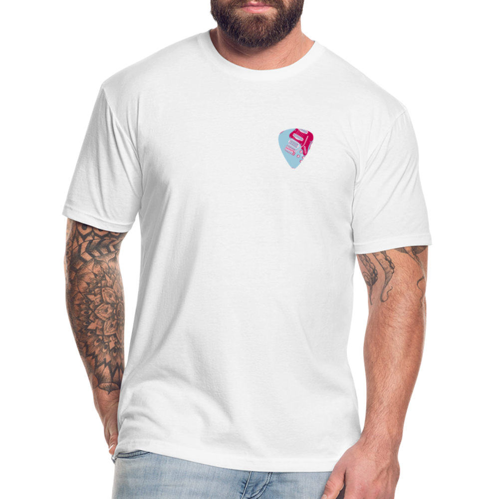 Fitted Cotton/Poly T-Shirt by Next Level guitar pick music shirt - white