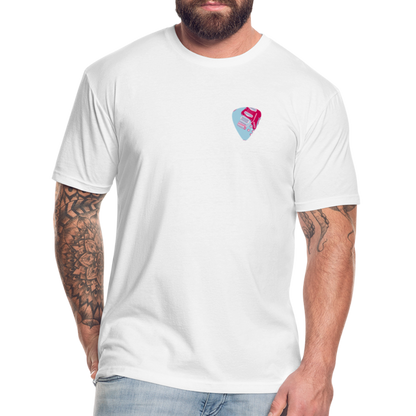 Fitted Cotton/Poly T-Shirt by Next Level guitar pick music shirt - white