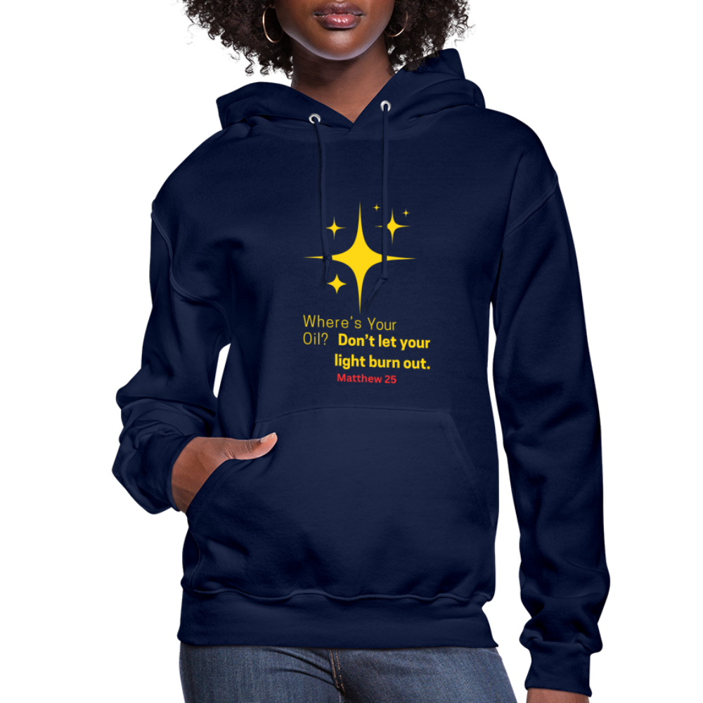 Women's Hoodie wheres your oil - navy