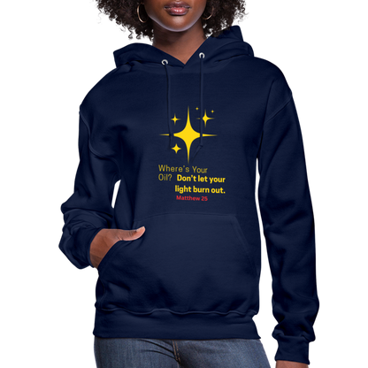 Women's Hoodie wheres your oil - navy