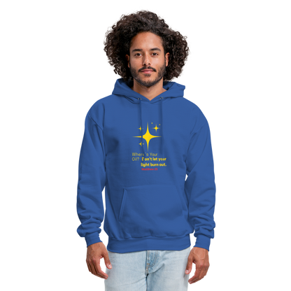 Men's Hoodie wheres your oil - royal blue