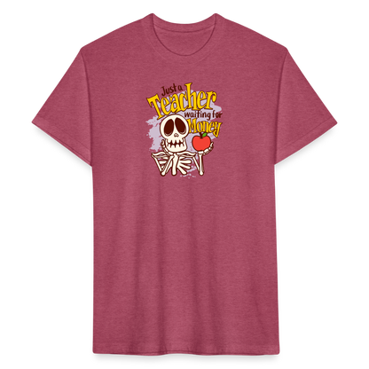 Fitted Cotton/Poly T-Shirt by Next Level funny Teacher shirt Halloween shirts - heather burgundy