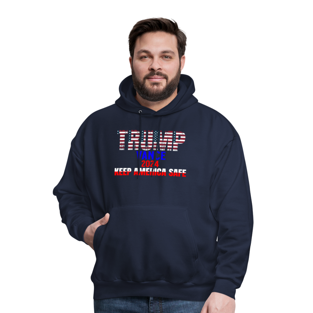 Men's Hoodie Trump Vance Hoodie Keep America Safe - navy