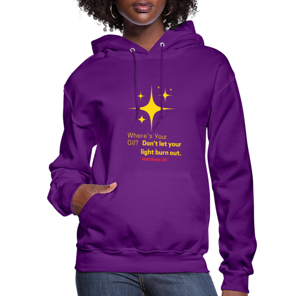 Women's Hoodie wheres your oil - purple