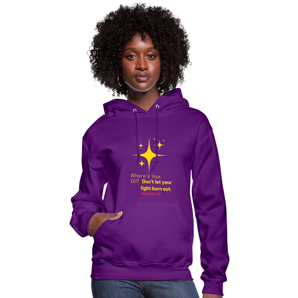 Women's Hoodie wheres your oil - purple