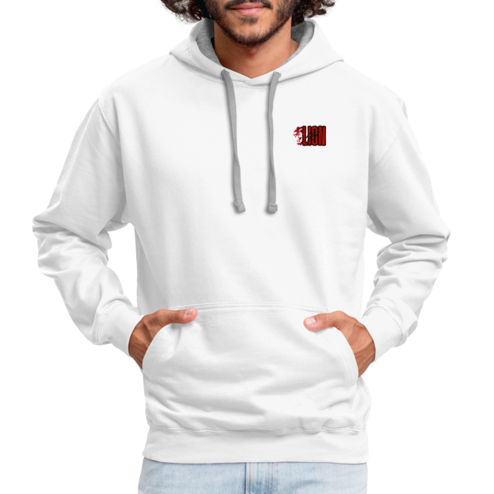 Contrast Hoodie lion - white/gray