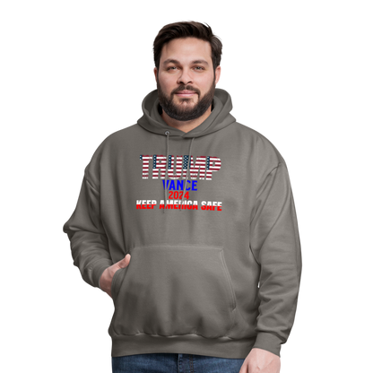 Men's Hoodie Trump Vance Hoodie Keep America Safe - asphalt gray