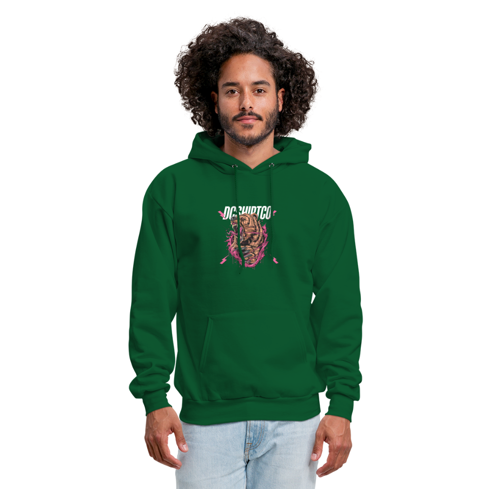 Men's Hoodie dc shirt co bear - forest green