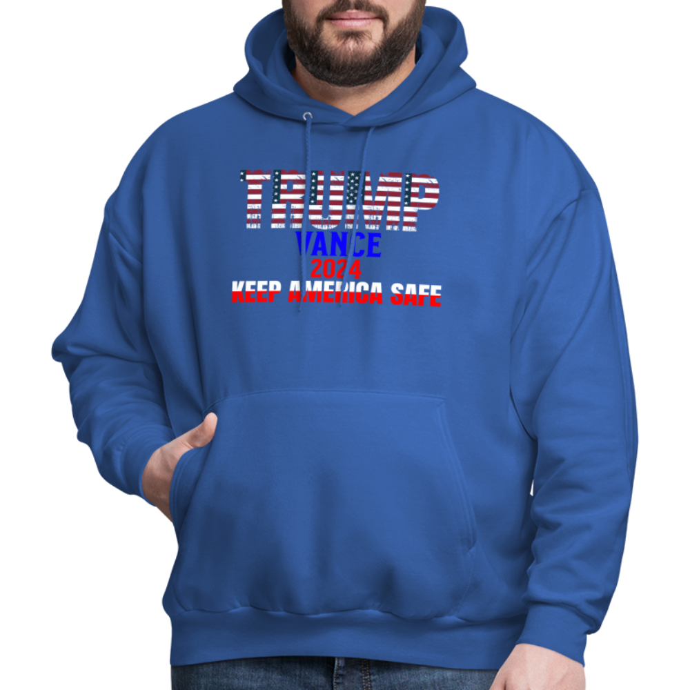 Men's Hoodie Trump Vance Hoodie Keep America Safe - royal blue