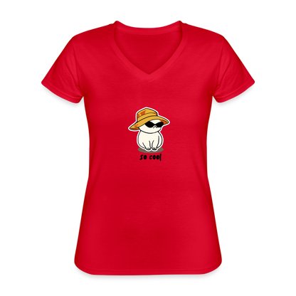 Women's V-Neck T-Shirt so cool - red