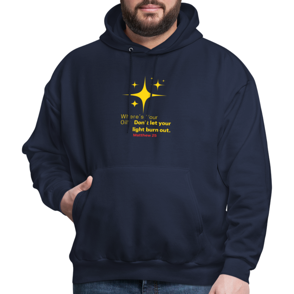 Men's Hoodie wheres your oil - navy