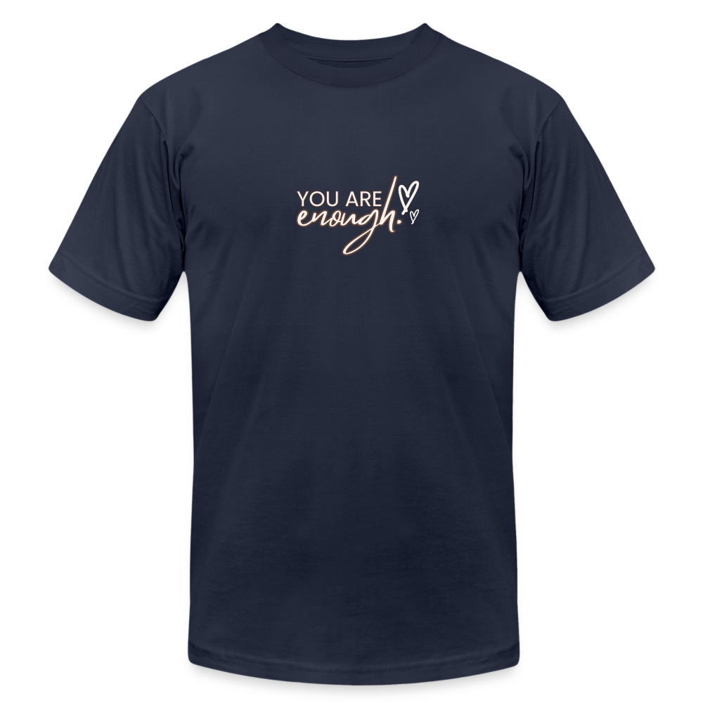 Unisex Womens Jersey T-Shirt by Bella + Canvas you are enough - navy