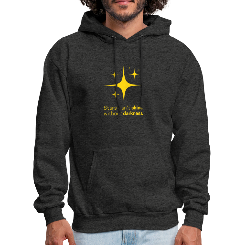 Men's Hoodie stars cant shine without darkness - charcoal grey