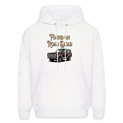 Men's Hoodie Ford Hoodie Found on Road Dead - white