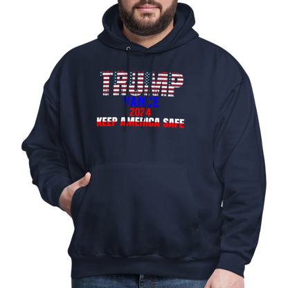 Men's Hoodie Trump Vance Hoodie Keep America Safe - navy