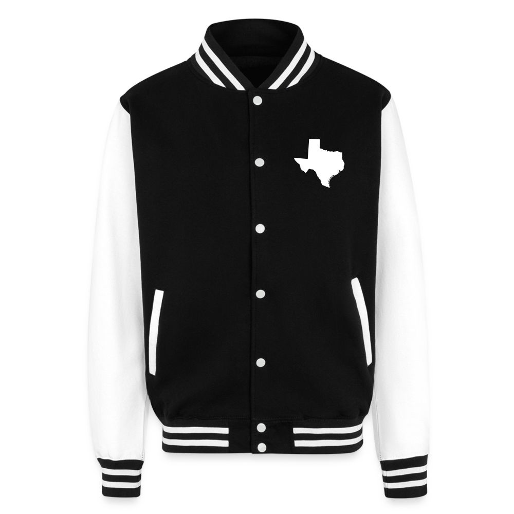 Just Hoods Heavyweight Letterman Jacket - black/white