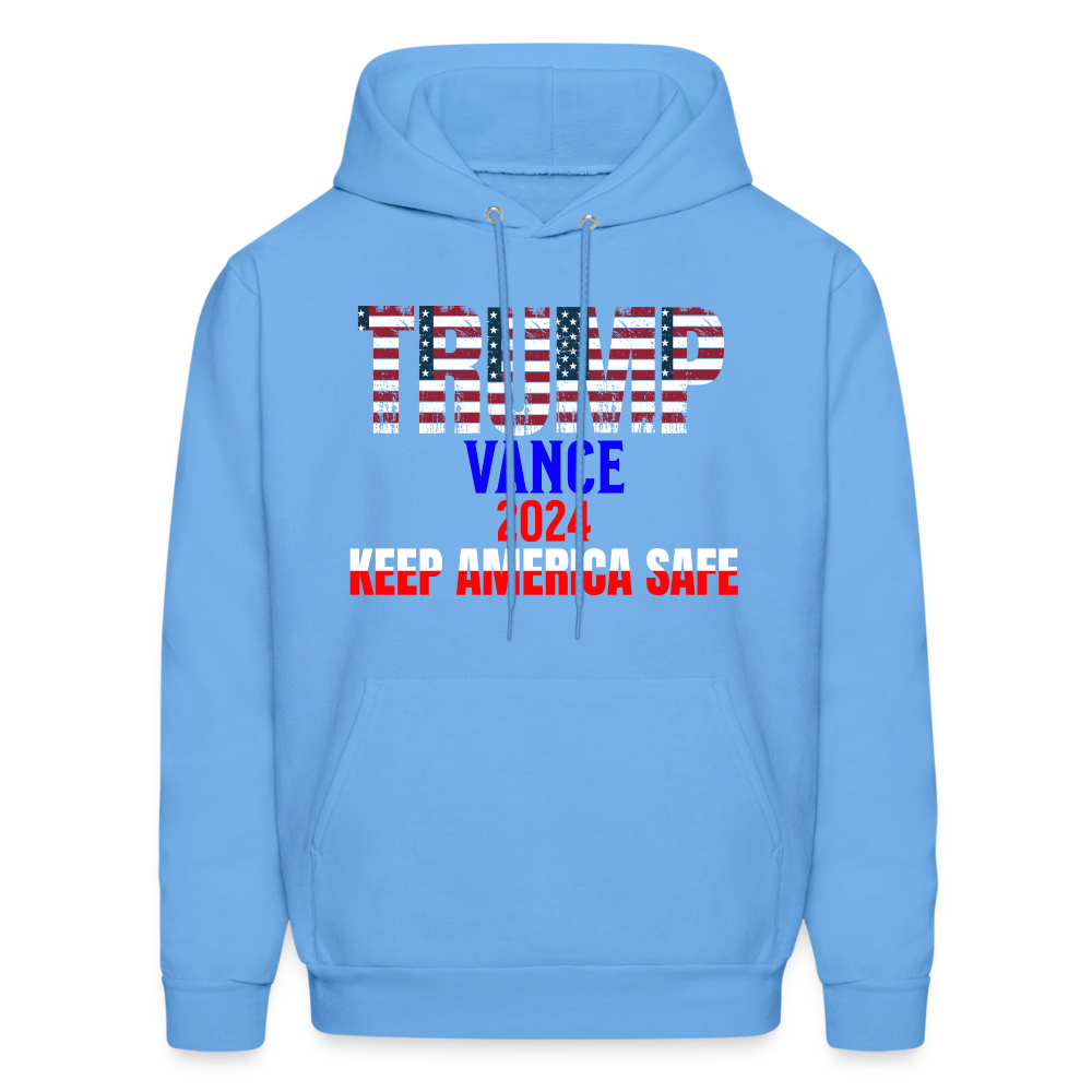 Men's Hoodie Trump Vance Hoodie Keep America Safe - carolina blue