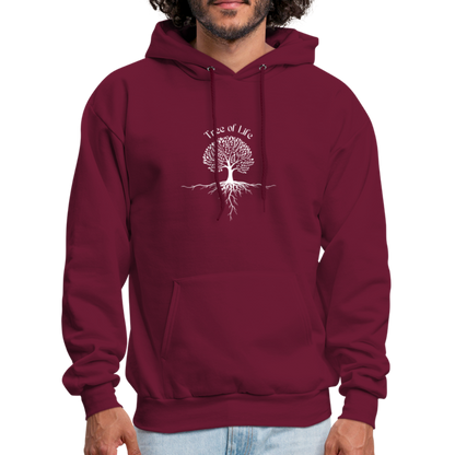 Men's Hoodie tree of life - burgundy