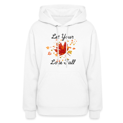 Women's Hoodie womens fall hoddies let your love fall - white