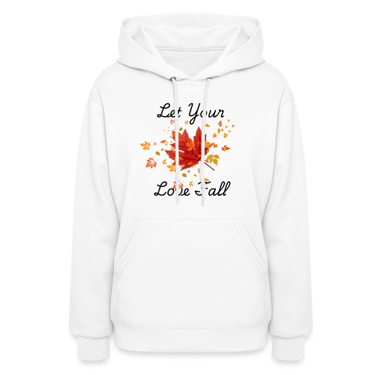 Women's Hoodie womens fall hoddies let your love fall - white