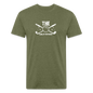 Fitted Cotton/Poly T-Shirt by Next Level Golf Father Golfing shirt - heather military green