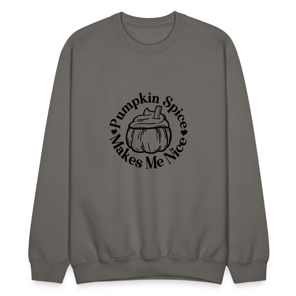 Crewneck Sweatshirt Womens Pumpkin Spice Sweater - asphalt gray