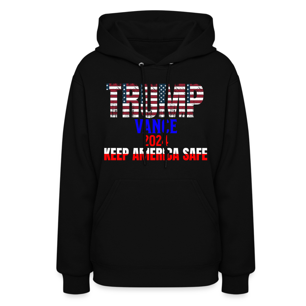 Women's Hoodie Trump Vance Hoodies Keep America safe - black