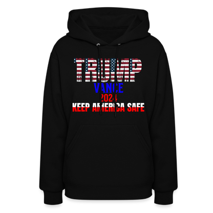 Women's Hoodie Trump Vance Hoodies Keep America safe - black